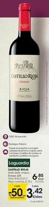 Eroski Vino tinto d.o.c. rioja crianza, 0,75 l oferta