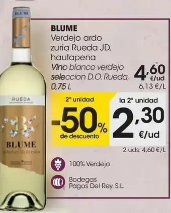 Eroski Blume vino blanco verdejo seleccionado d.o. rueda, 0,75 l oferta