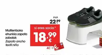 Eroski Zapato ancho textil niño oferta