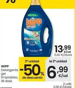 Eroski Wipp - detergente gel limpio&liso oferta