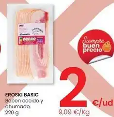 Eroski Eroski - basic bacon cocido y ahumado oferta