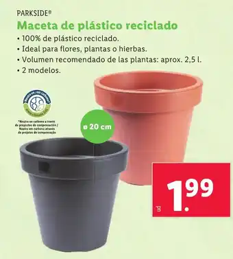 Lidl PARKSIDE® Maceta de plástico reciclado oferta