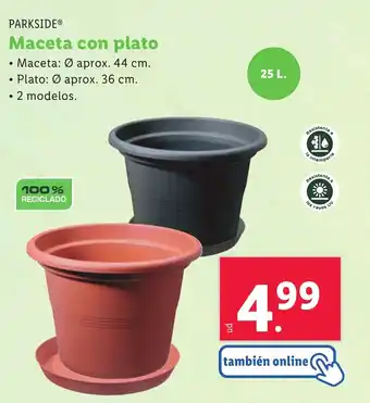 Lidl PARKSIDE® Maceta con plato oferta