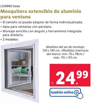 Lidl Mosquitera extensible de aluminio para ventana oferta