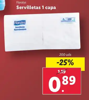 Lidl Servilletas 1 capa oferta
