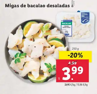 Lidl Migas de bacalao desaladas oferta