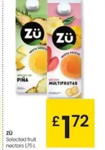 Eroski Zu Selected fruit nectars oferta