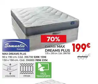 Conforama Somnalis Esencial Colchón Max Dreams Plus oferta