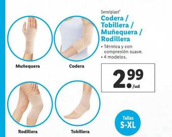 Lidl Sensiplast Codera Tobillera Muñequera Rodillera oferta
