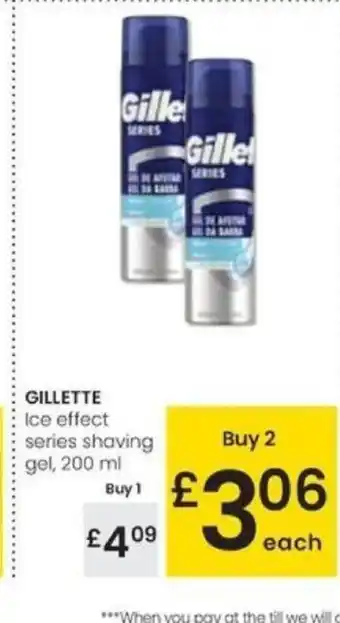 Eroski GILLETTE Ice effect series shaving gel, 200 ml oferta