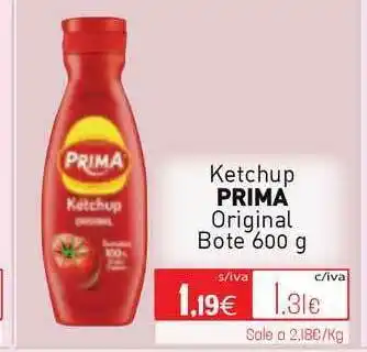 Cuevas Cash Ketchup Prima Original 600g oferta