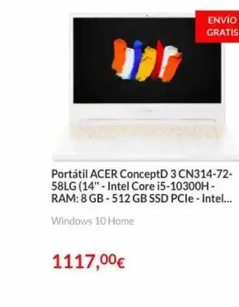 Worten Portátil Acer Conceptd 3 Cn314-72-58lg oferta