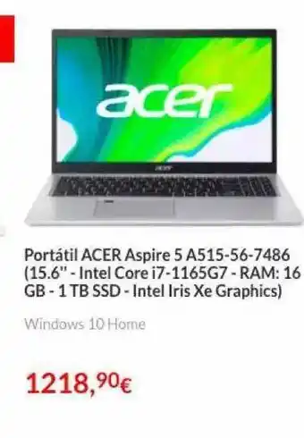 Worten Portátil Acer Aspire 5 A515-56-7486 oferta
