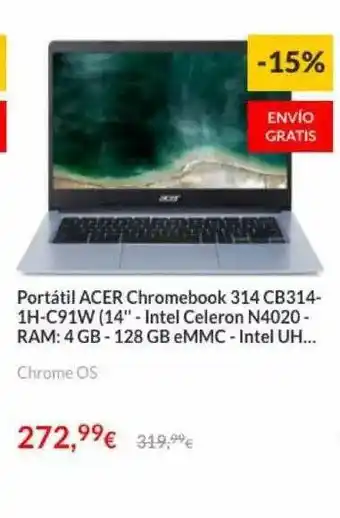 Worten Portátil Acer Chromebook 314 Cb314-1h-c91w oferta