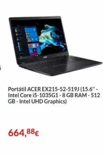 Worten Portátil Acer Ex215-52-519j oferta