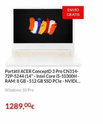 Worten Portátil Acer Conceptd 3 Pro Cn314-72p-5244 oferta
