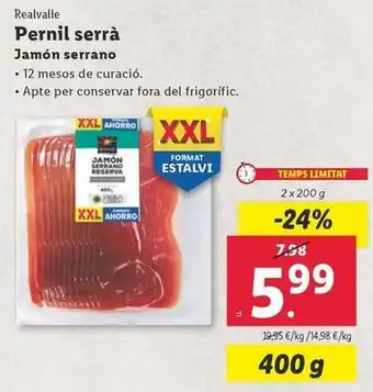 Lidl Realvalle - jamón serrano oferta