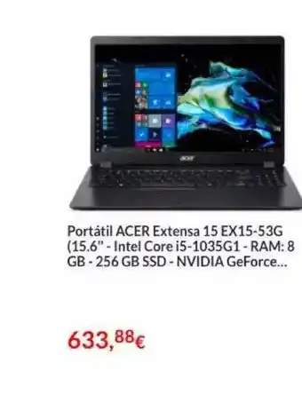 Worten Portátil Acer Extensa 15ex15-53g oferta
