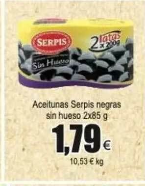FROIZ Aceitunas Serpis Negras Sin Hueso 2x85g oferta
