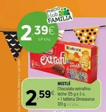 Coviran Nestlé Chocolata Extrafino Leche + 1 Tableta Dinosaurus 12x3u oferta