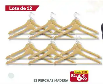 GiFi 12 Perchas Madera oferta