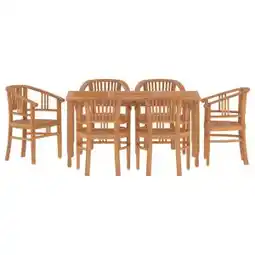 Brico Depôt vidaXL juego de comedor de jardín 7 piezas madera maciza de teca oferta