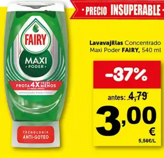 Masymas Lavavajillas Concentrado Maxi Poder FAIRY, 540 ml oferta