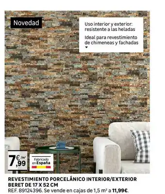 Leroy Merlin Revestimento Porcelánico Interior Exterior Beret De 17 X 52 Cm oferta