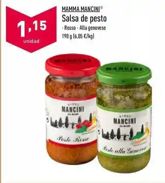 ALDI Mamma Mancini Salsa De Pesto oferta