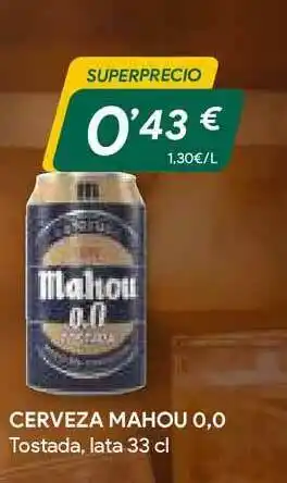 Masymas Cerveza Mahou 0.0 Tostada 33cl oferta