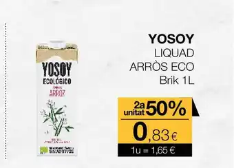 Plusfresc 2a Unitat 50% Yosoy Liquad Arròs Eco oferta