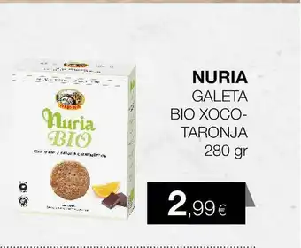 Plusfresc Nuria Galeta Bio Xoco-taronja 280gr oferta