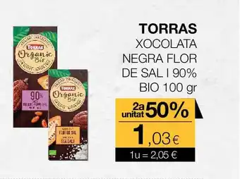 Plusfresc 2a Unitat 50% Torras Xocolata Negra Flor De Sal 90% Bio oferta