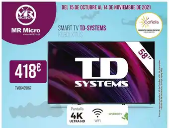 MR Micro Smart Tv Td-systems K58dlx11us Tv06405167 oferta