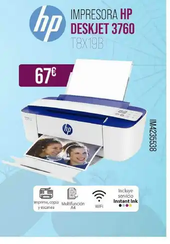 Hp Impresora Hp Deskjet 3760 T8x19b