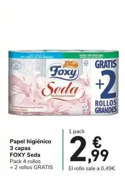 Carrefour Express Foxy - papel higienico 3 capas seda oferta