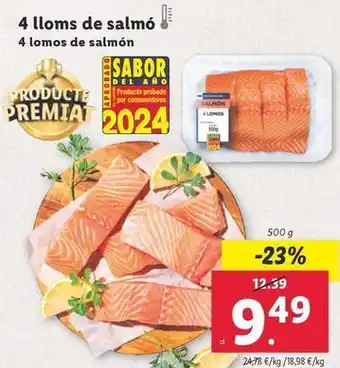 Lidl 4 lomos de salmón oferta