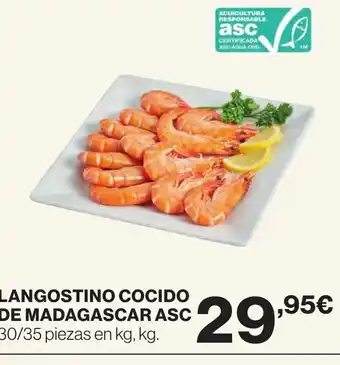 Hipercor LANGOSTINO COCIDO DE MADAGASCAR ASC oferta