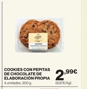 Hipercor COOKIES CON PEPITAS DE CHOCOLATE DE ELABORACIÓN PROPIA oferta