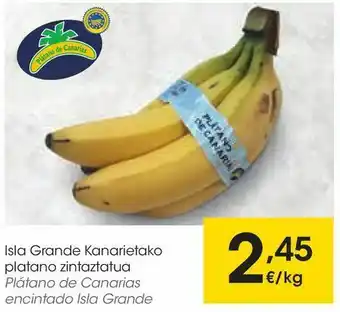 Eroski Plátanos de canarias encintado isla grande oferta