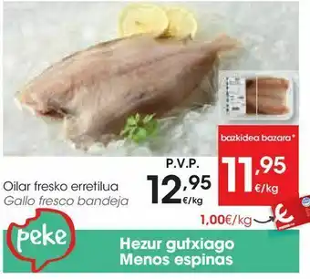 Eroski Gallo fresco bandeja oferta