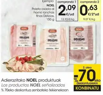 Eroski Paleta asada al horno lonchas finas delicias oferta
