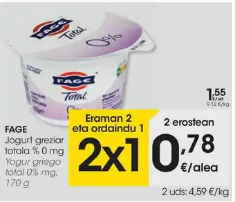Eroski Yogur griego oferta