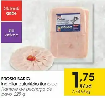 Eroski Fiambre de pechuga de pavo oferta