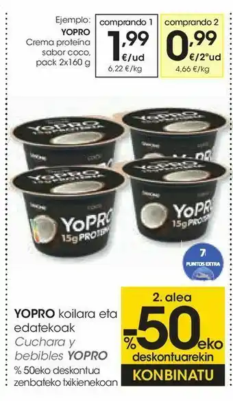 Eroski Crema proteína sabor coco oferta