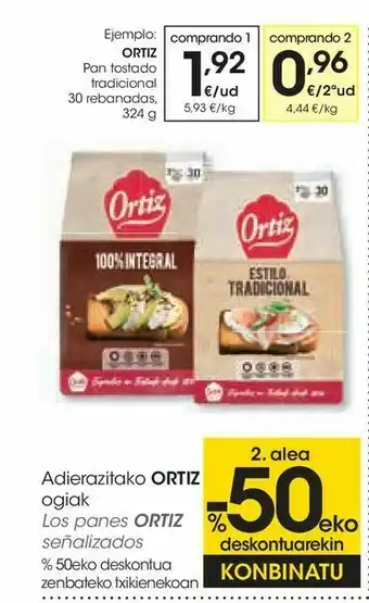 Eroski Pan tostado tradicional oferta