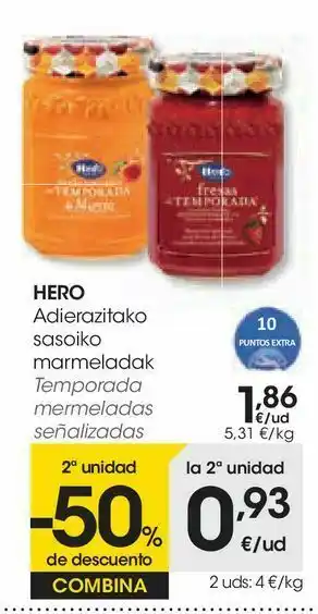 Eroski Temporada mermeladas señalizadas oferta