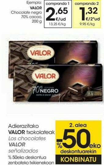 Eroski Chocolate negro valor oferta