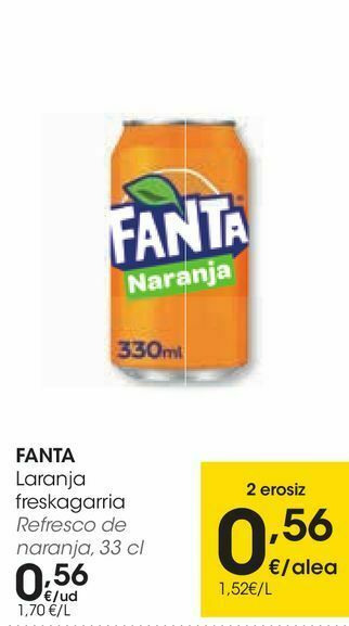 Eroski Refresco de naranja fanta oferta