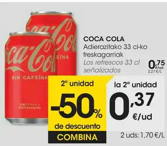 Eroski Los refrescos 33cl señalizados oferta